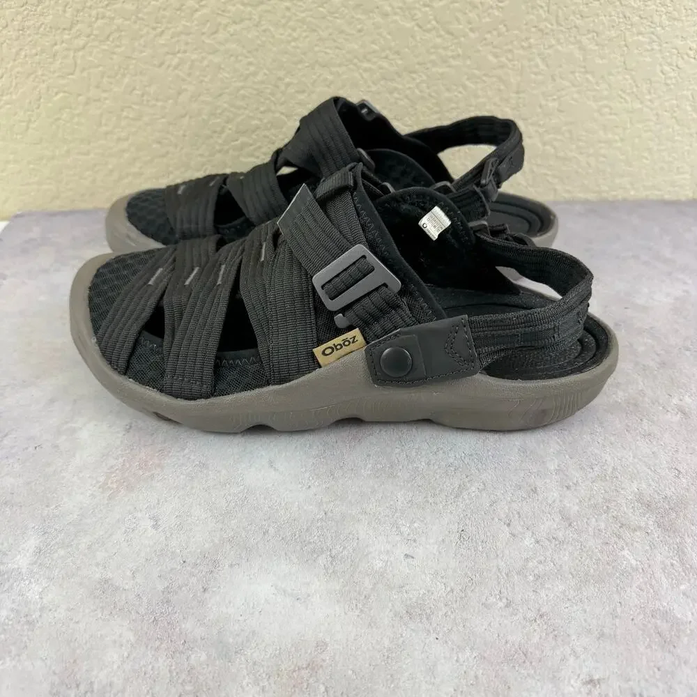 Oboz Whakata Trail Mens Size 12 US Black Gray Slip On Sandals Slingback Slides